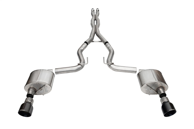 Ford Mustang Performance Exhaust - Dual Rear Exit - CORSA Performance - Cat Back Xtreme - Black - `24-`27
